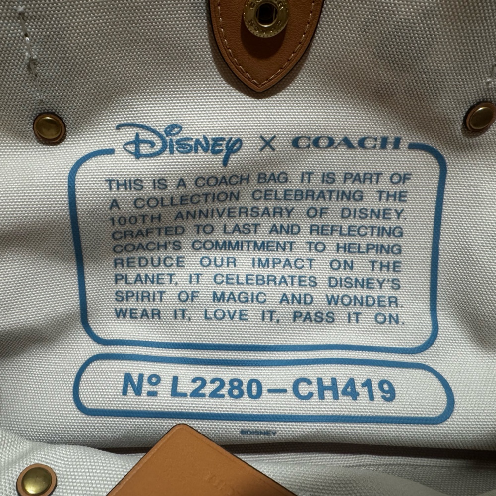 Coach x Disney Cream and Brown Love Your Planet Tote - Picture 3 of 5